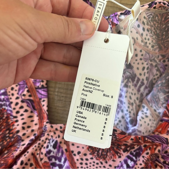 seafolly native kimono swim coverup new nwt dress - Picture 7 of 7